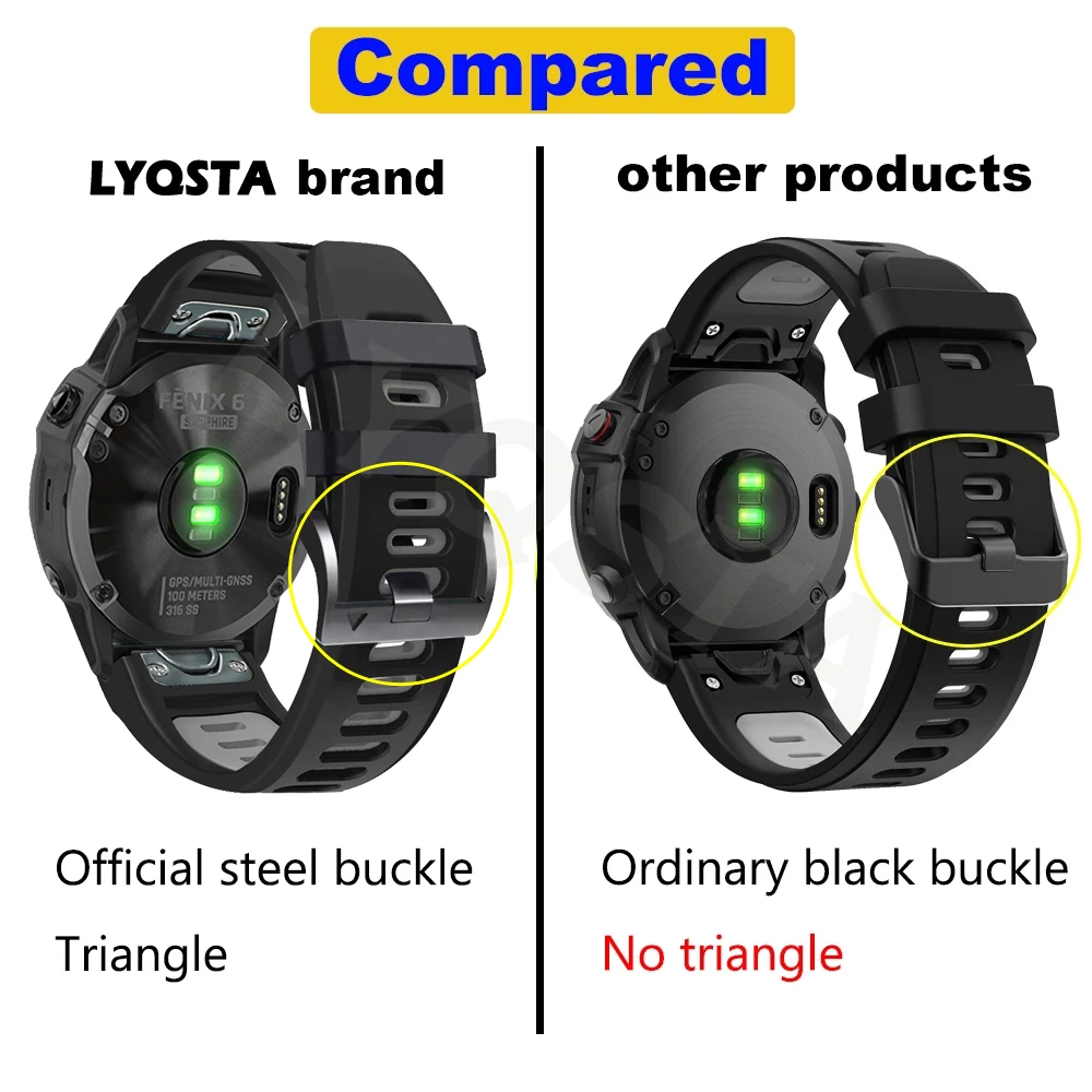 Pulseira de silicone para relógio inteligente Garmin Epix Gen 2, pulseira Quickfit, Fenix 7, 7X, 6, 6X Pro, 5, 5X Plus, 22mm, 26mm