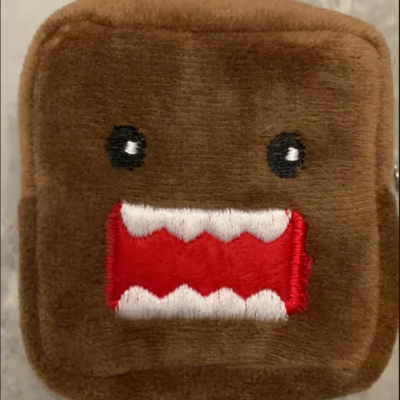 Cute Domo Kun Plush Coin Purse Keychain Wallet Cartoon Anime Cube Coin Pouch Case Kawaii Money Bag Mini Storage Bag