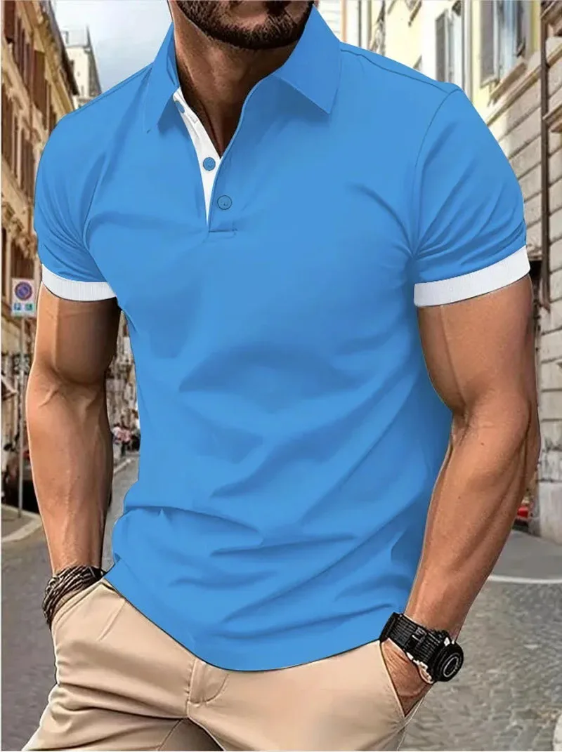 Polo t shirts men short sleeve t-shirt fitness summer clothes men\'s candy color tshirt streetwear slim tops tees Size 8XL MY1155