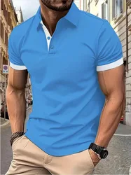 Polo t shirts men short sleeve t-shirt fitness summer clothes men's candy color tshirt streetwear slim tops tees Size 8XL MY1155