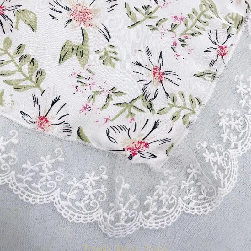 

N5KB Women Hairband Lace Brim Triangle Bandanas Headband Elastic Hair Bands Turban Autumn Hair Accessories