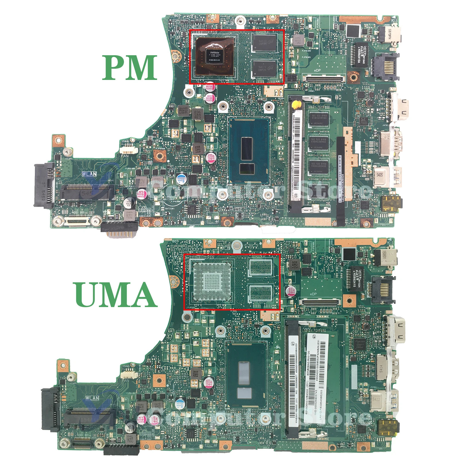 Imagem -02 - Mainboard para Asus X455lf X455l X455ld A455l F454l X455la Laptop Placa-mãe i3 i5 i7 Cpu pm Uma Ram4gb 100 Teste ok X455lj