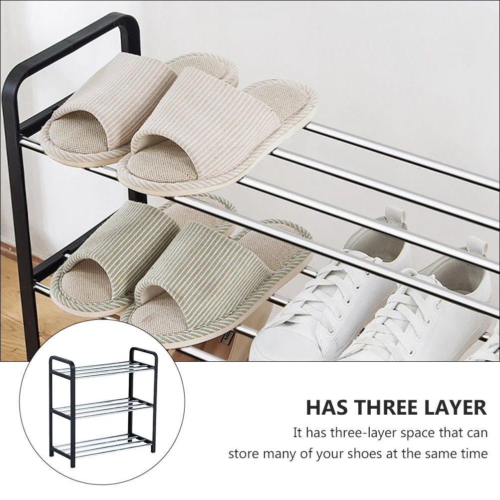 

1Pcs Shoe Storage Shelf Three-Layer Shoe Rack Heavy-Duty Load Capacity Slim Profile Ideal for Small Spaces Entryway