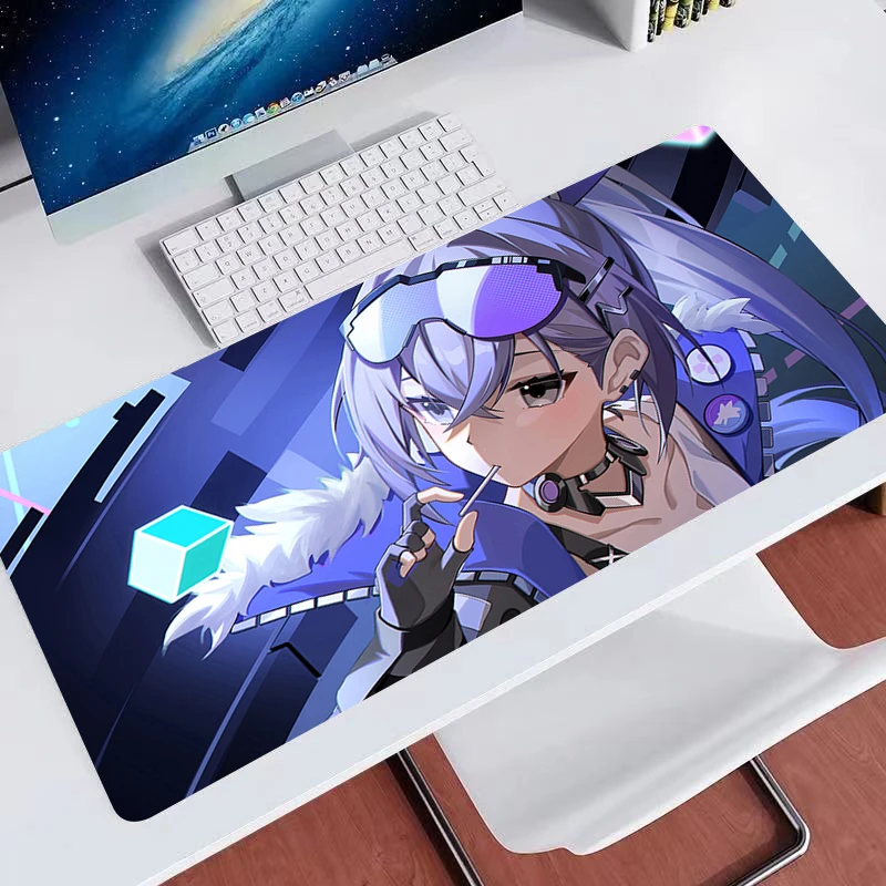 Large Gaming Honkai Star Rail Silver Wolf  Mousepads Mouse Pad Computer Mouse Mat Desk Pads For PC Keyboard Mats Table Rug 90x40