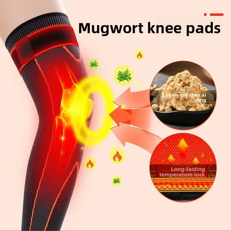 Strap Knee Pads Moxibustion Heat Self Heating Warm Therapy Cold Legs Anti Slip Compression Support for Sports Running