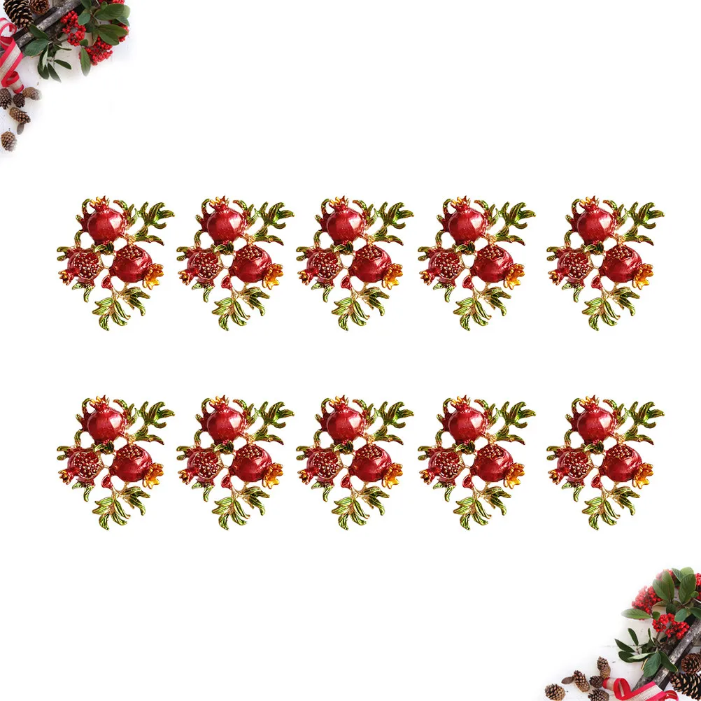 

10 шт. золотистых брошей-шармов в форме граната для рукоделия, украшения для волос, изготовления ювелирных изделий своими руками, декора головных уборов, подарок для детей