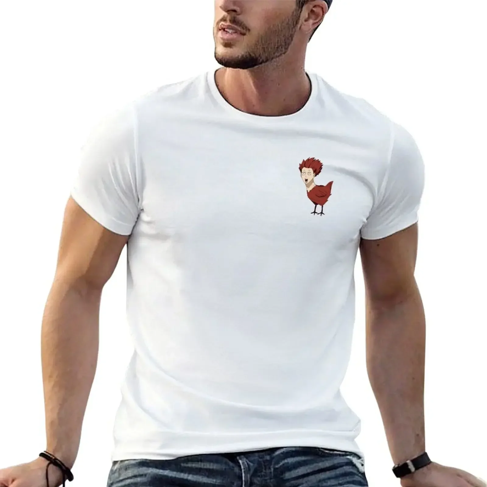 Chicken Tendou T-Shirt anime clothes Blouse plain t shirts men