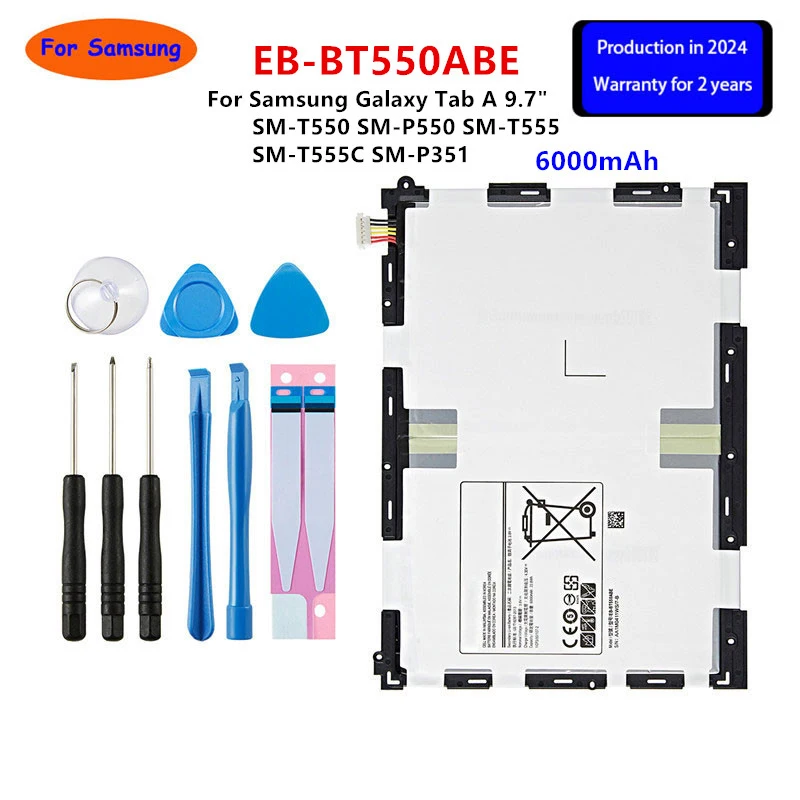 

Brand New Tablet EB-BT550ABE 6000mAh Battery For Samsung Galaxy Tab A 9.7" SM-T550 SM-P550 SM-T555 SM-T555C SM-P351 +Tools