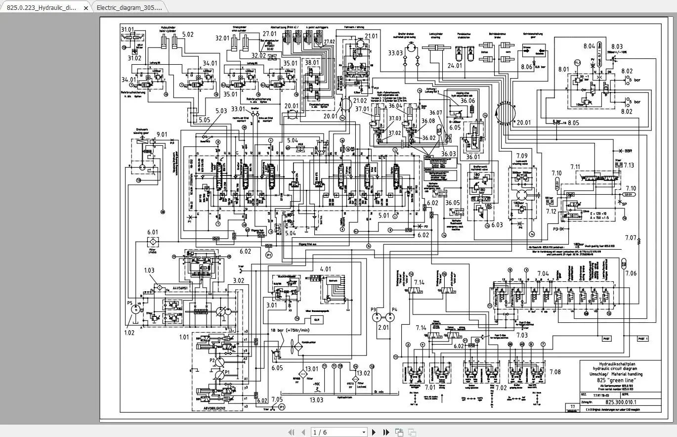 SpecDiag Sennebogen Material Handler 375 MB Electric Hydraulic Diagram PDF