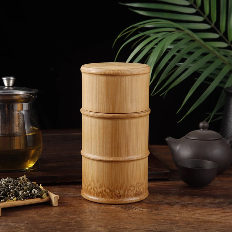Natürliche Bambus Lebensmittel Lagerung Box Tee Nuss Gewürz Lagerung Box Tee Kanister Umweltfreundliche Organizer Jar Küche Container – Detail 8