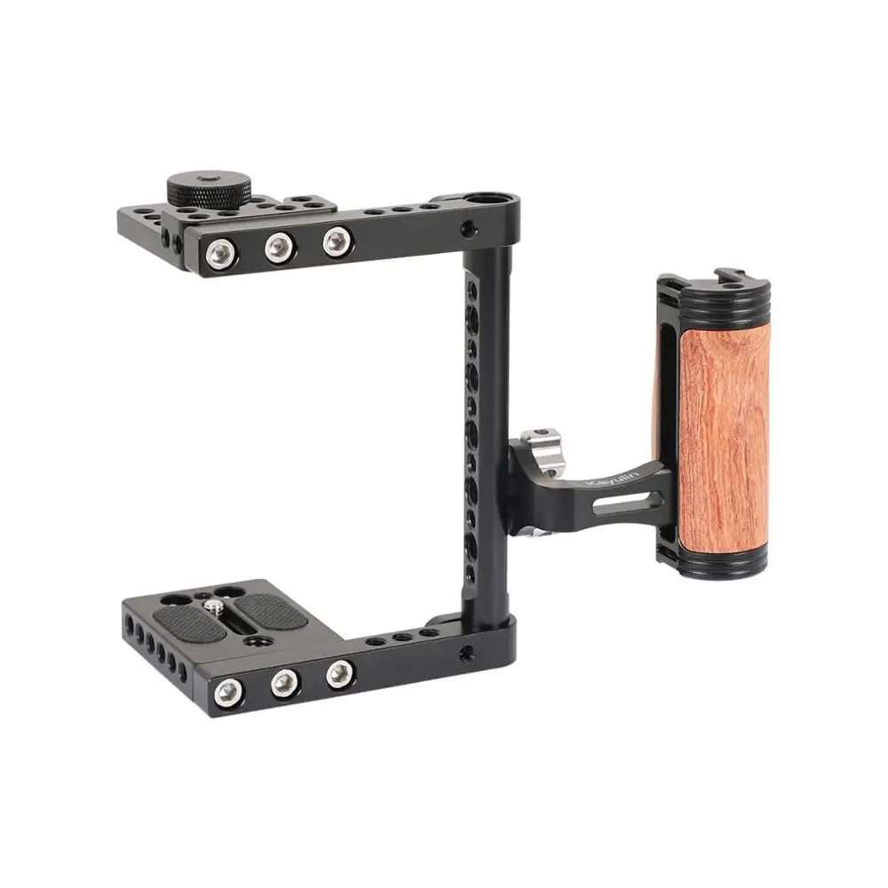 Kayulin Universal DSLR Video Camera Cage Stabilizer Rig with Multifunction Wooden Handle For Canon Nikon Sony Cameras