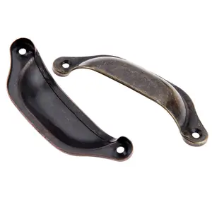 Antika pirinç Kabuk Çekme kolları vidalı, Topuzlar, çekmece mutfak, Dolap, Kapı, Gardırop Aksesuarları, Mobilya Donanımı, 98mm, 2 Adet Bir kepçenin sapına 8 çekirdekli satışlar-no. 5