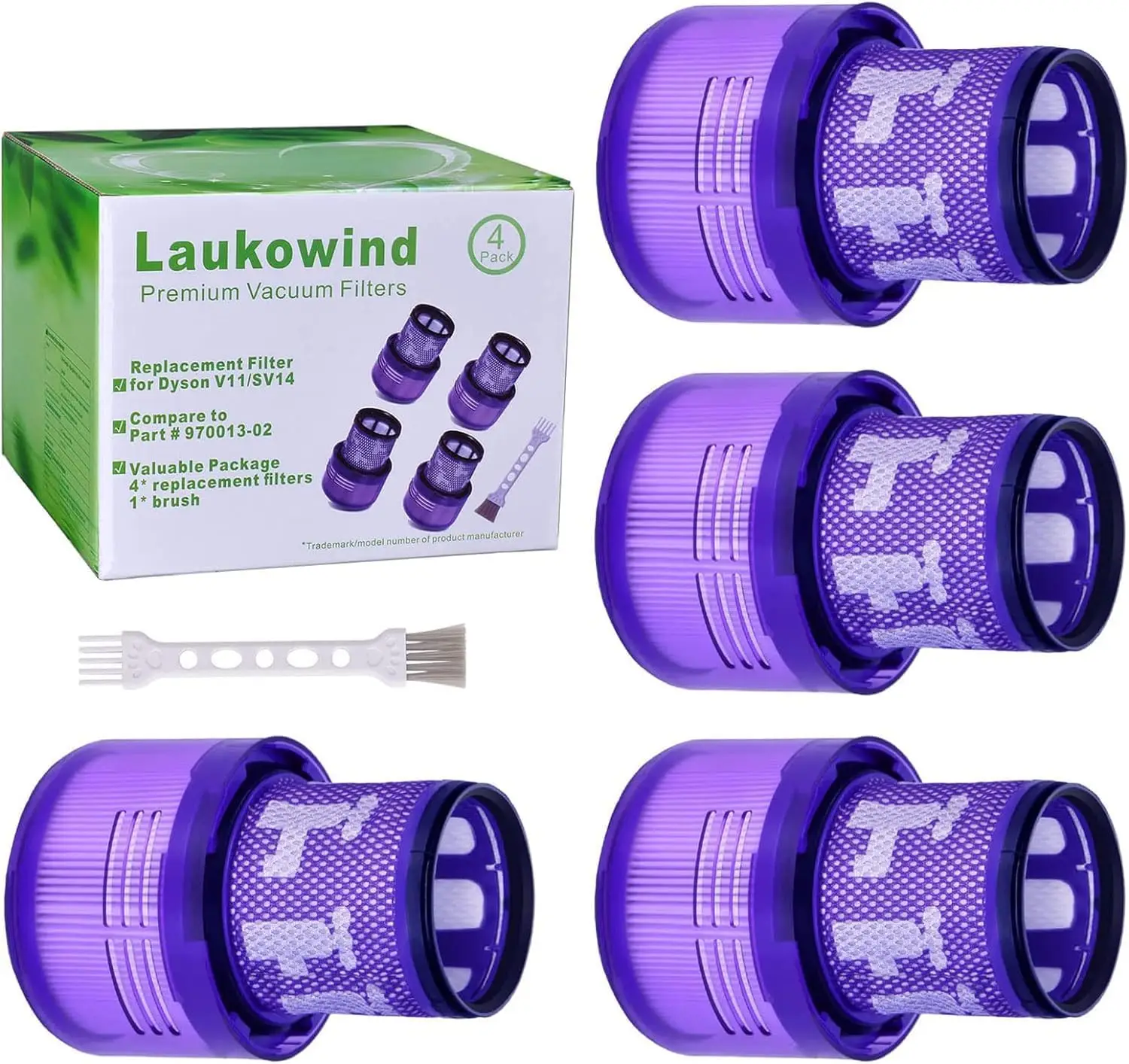 

La4-Pack V11 Vacuum Filter Replacement for Dyson V11/SV14, 970013-02, HEPA Filter with Brush
