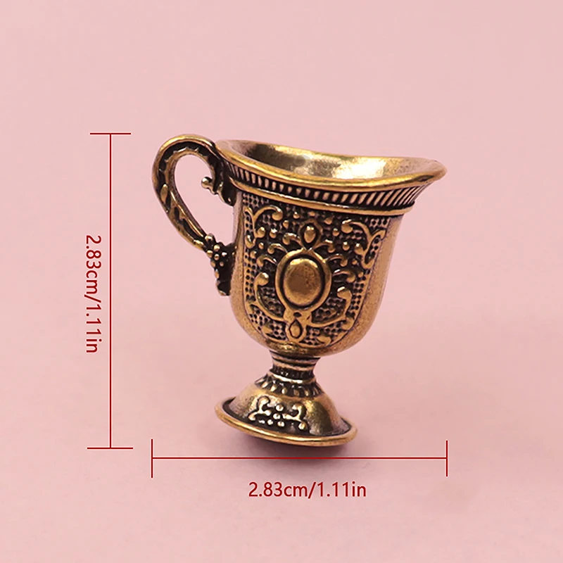 C 1pc Home Living Room Decoration Crafts Gift new Antique Small Copperware Buddha Tea Set Copper Teacup Brass Keychain Pendant