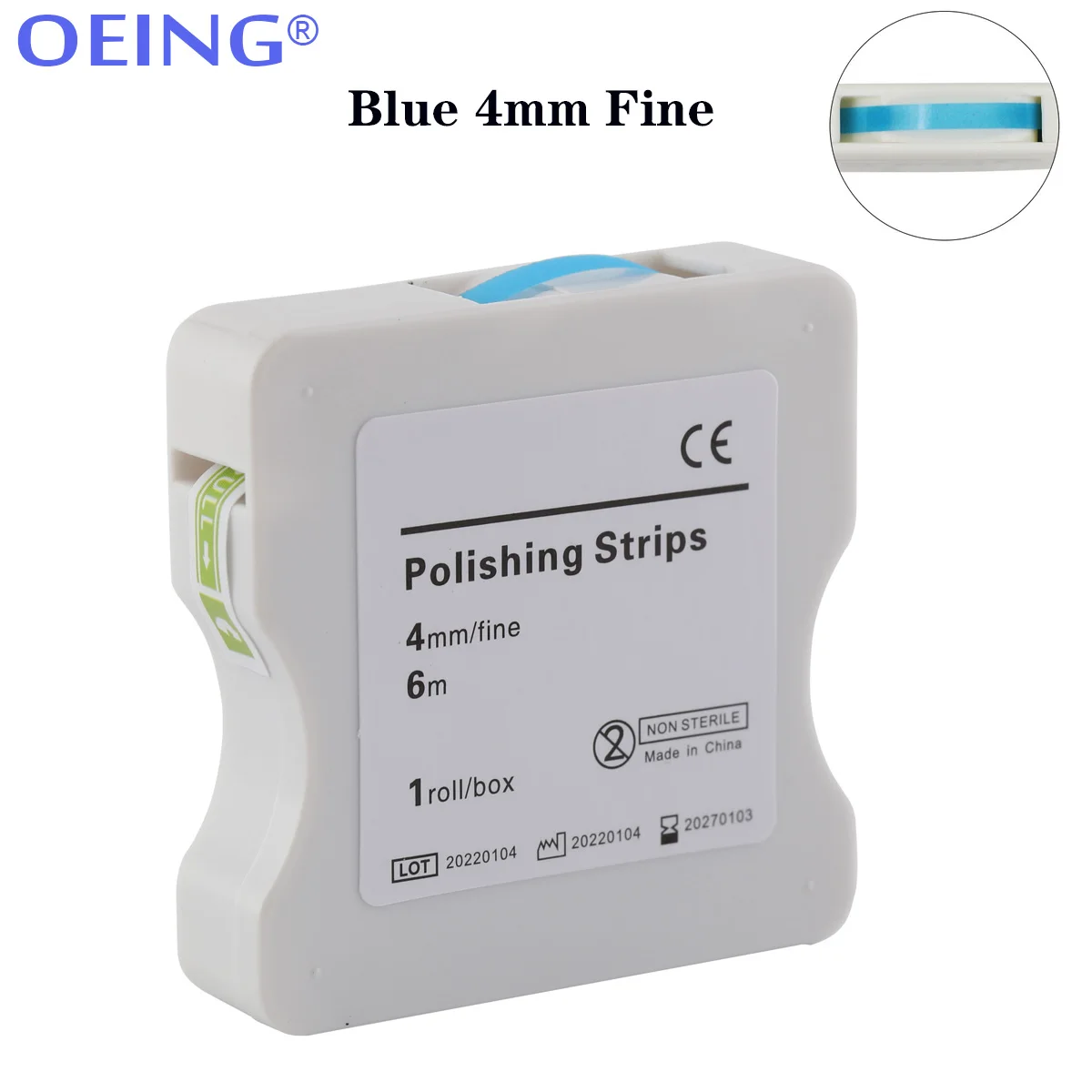 OEING 1Roll/Box Dental Polishing Strip Whitening Sanding 4mm*6m Tooth Interdental Resin Surface Grinding Dentist Material