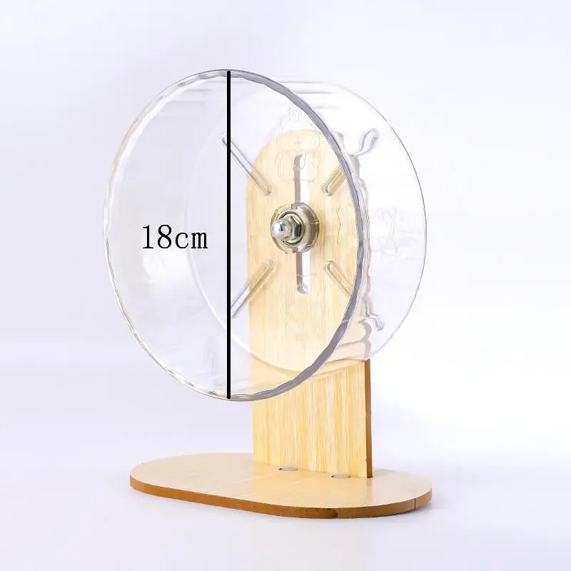 Hamster Wheel 1 Set Clear Plastic Wood Silent Exercise Shatterproof Free Running Pet Toy For Wire Acrylic