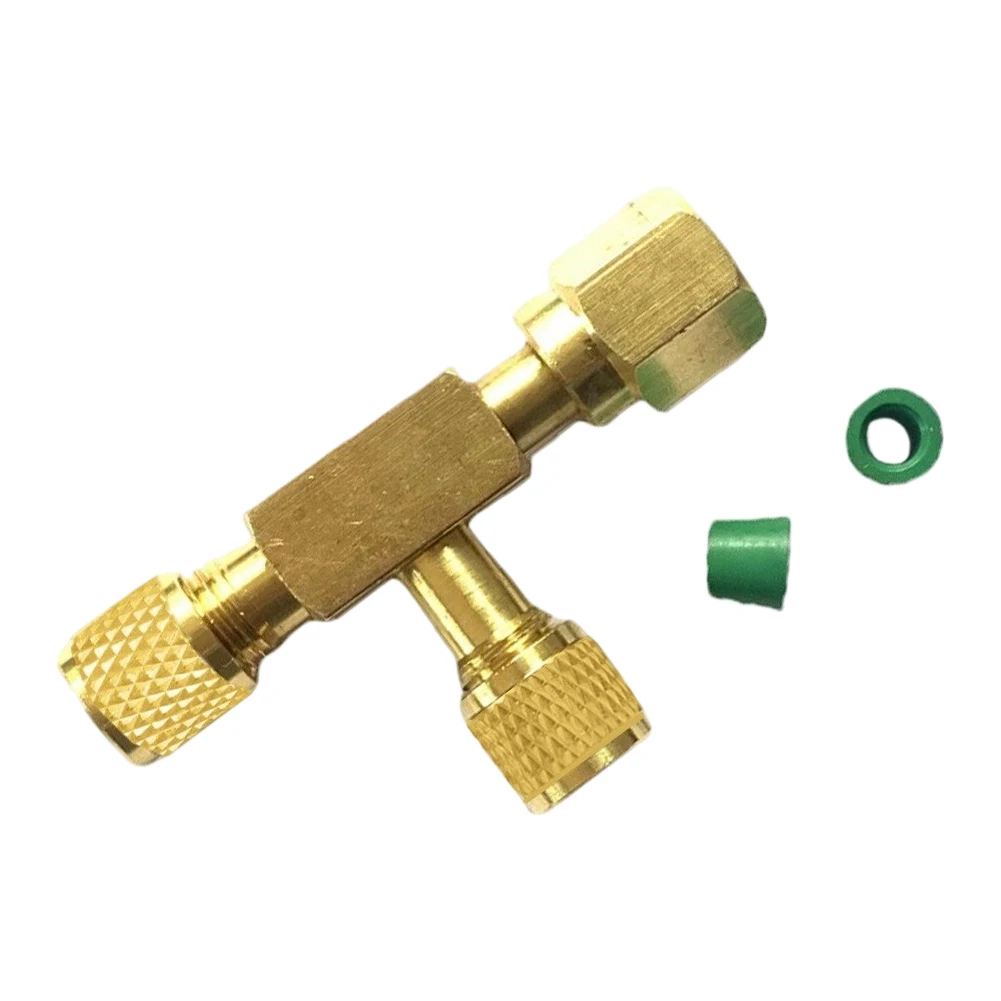 Brass 1/4 for sae Tee Fitting with Rotary Joint and 1/4 External Flared End for Vacuum Gauge and Micrometer Connection