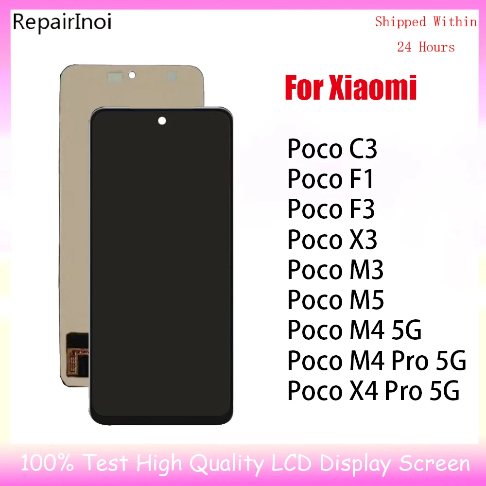 LCD Display For Xiaomi Pocophone Poco C3 X3 F1 F3 M3 M5 M4 X4 Pro 5G LCD Display Touch Screen Digitizer Assembly