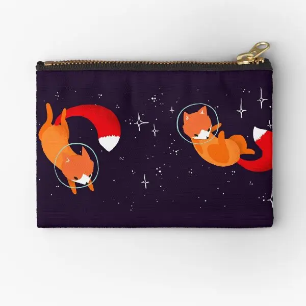 Space Foxes tas dompet ritsleting wanita pria, pakaian dalam saku murni koin kosmetik penyimpanan uang celana dalam kaus kaki