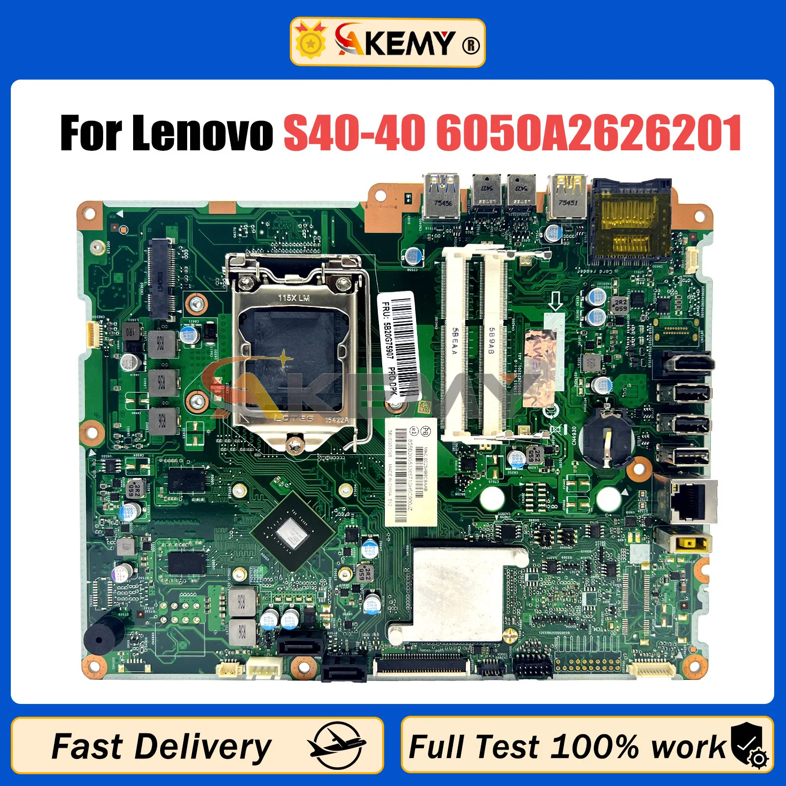 AKEMY 6050A2626201 Laptop Mainboard For Lenovo S40-40 Motherboard DDR3 100% Tested Fully Work