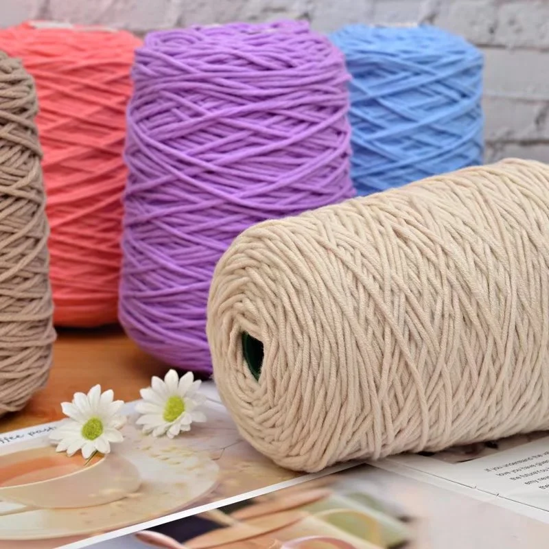 Solid Color Milk Cotton Yarn 8 Strands Tufting Art Embroidery Crochet Hook Thread Knitting Material DIY Poke Embroidery Thread