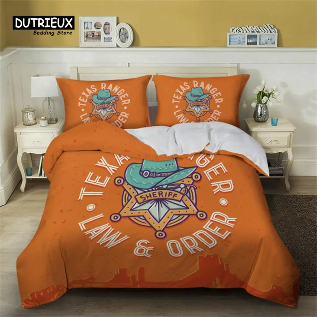 

Vintage Duvet Cover Set Microfiber Rodeo Cowboy Riding Bull Wooden Old Sign Western Style Wilderness At Sunset Image Bedding Set