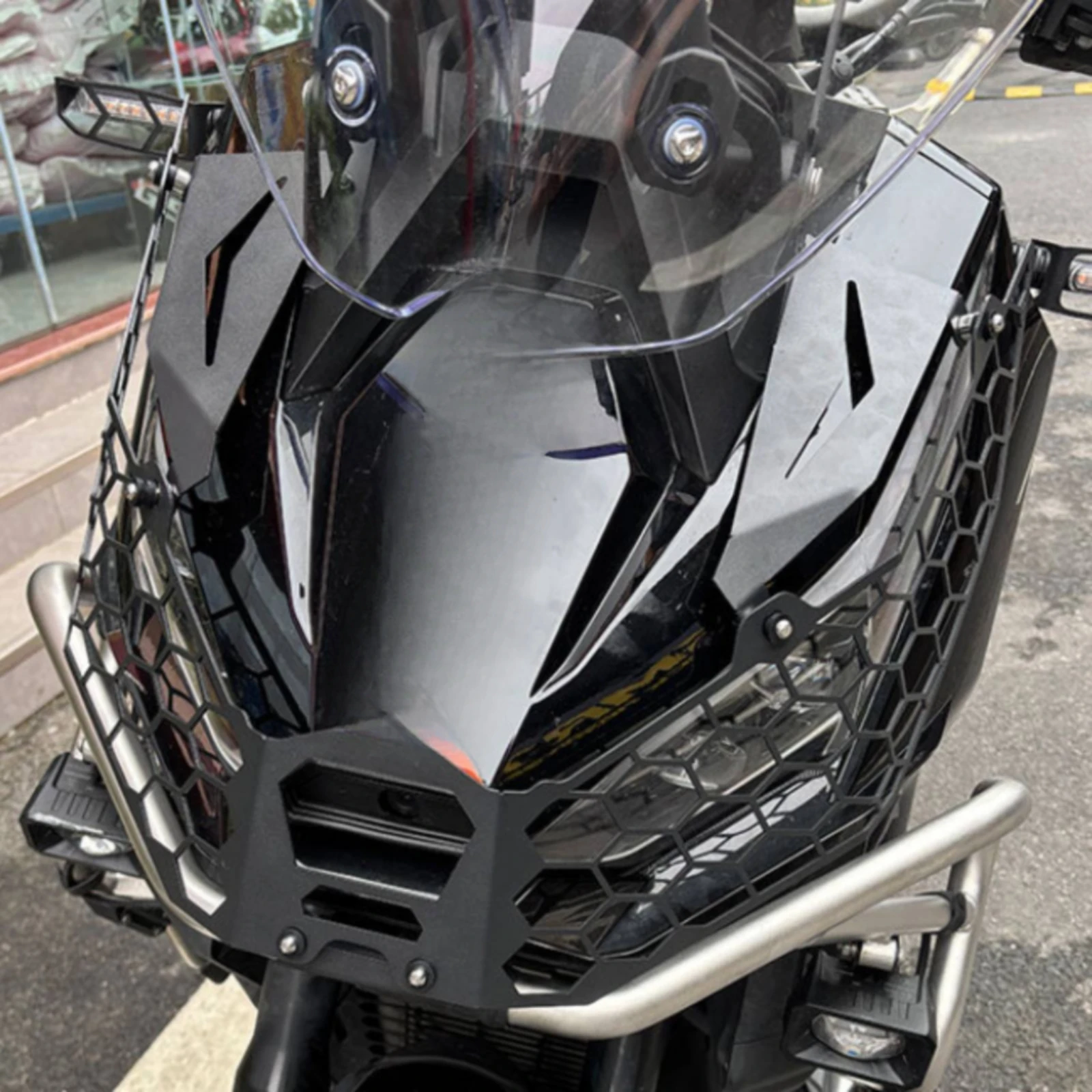 Zontes 368G Headlight Guard Rugged Honeycomb Mesh Headlight Guard Motorbike Light Cover Long-Lasting Sturdy