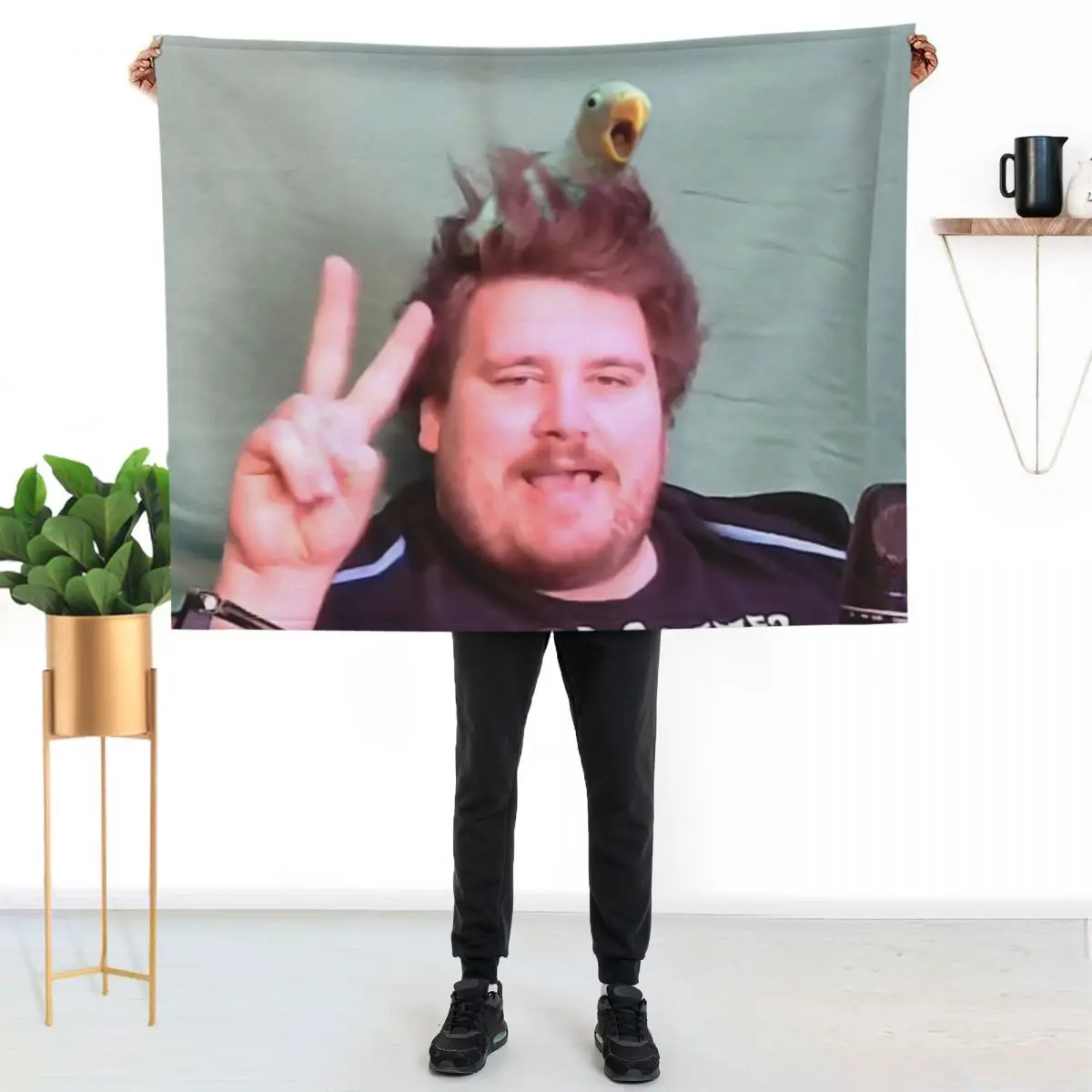 Drachenlord Poster - The Bird's Nest Hairstyle? Upscaled, high-quality poster Throw Blanket Luxury St Luxury Throw Blankets