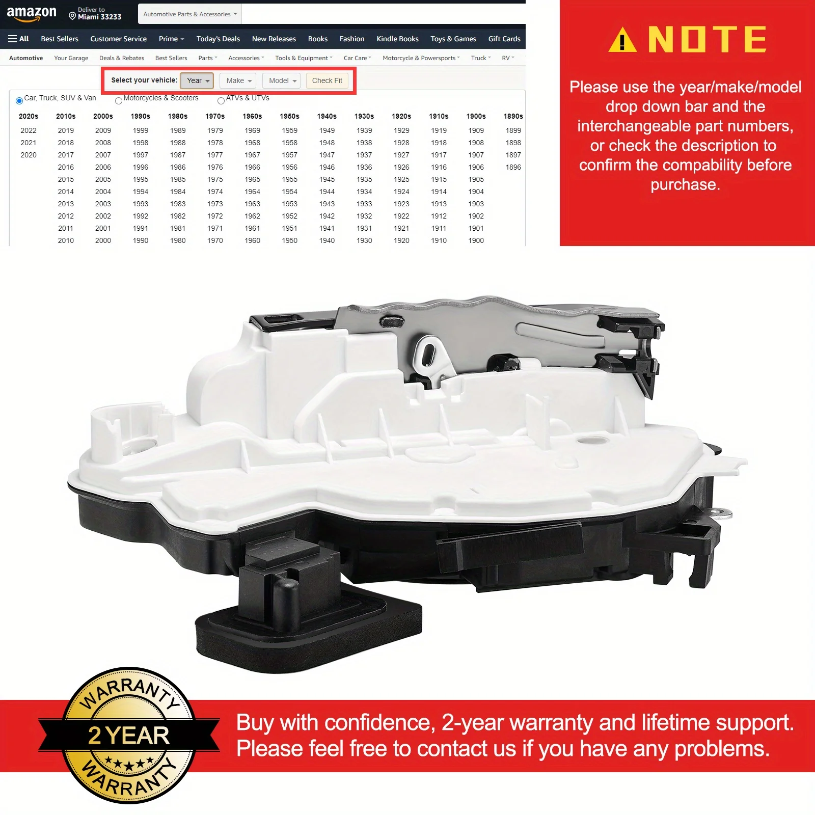 

Силовой привод дверного замка 5K1837015E/6RD837015A для VW Beetle/E-Golf/Golf 2012-2019 (передний левый, с двигателем)