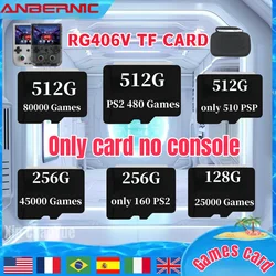 For ANBERNIC RG406V TF Card Game Card Video Game Consoles PSP 512G 80000 Game Pre-install Retro Games 256G RG 406V Memory Card