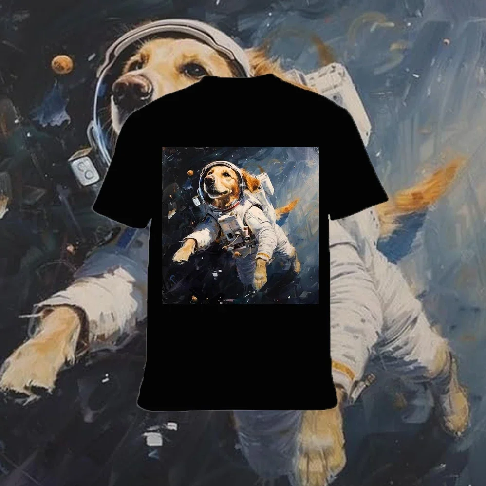 Unisex Vintage Astronaut Moon T-Shirt Pure Cotton Comfortable Fit Graphic Tee for Men And Women