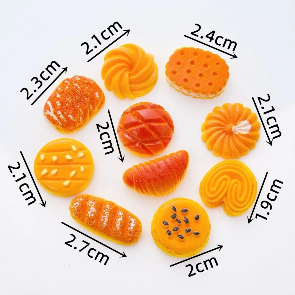 10PCS Brot Burger Serie Flatback Charms für Ohrringe Armband Haarnadel DIY Schmuck Anhänger Dekoration Zubehör