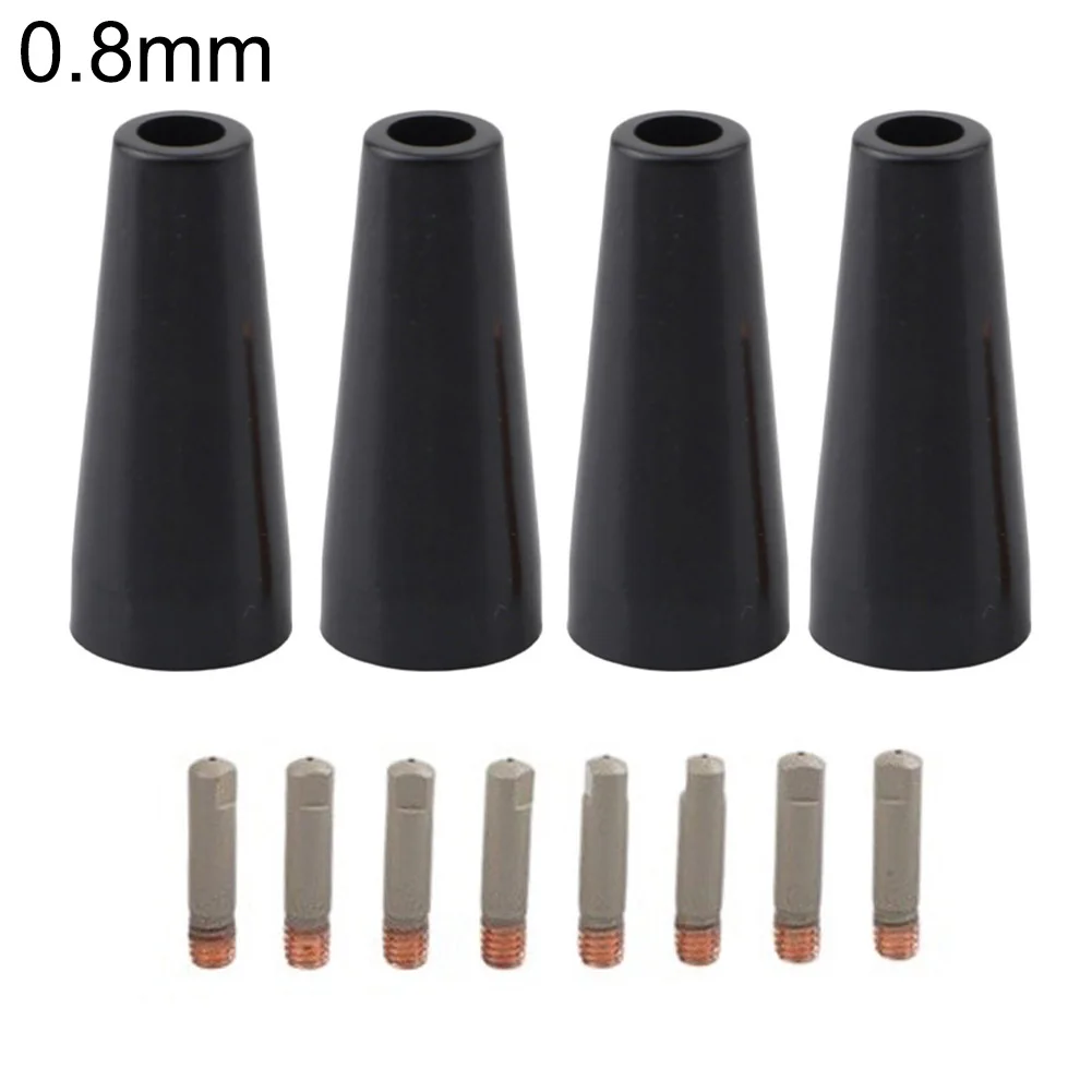 12PCS For MIG Welding Tips Kit for 15AK Torch 4 Gasless Nozzles 8 Copper Brass Coating Tips Standard Aperture Range
