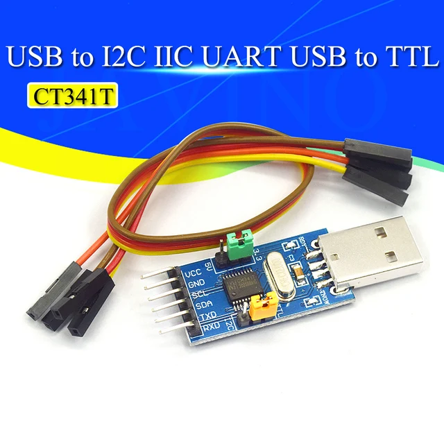 CH341T Moduł 2 w 1 3,3 V 5 V USB do I2C IIC UART USB do TTL jednoukładowy przyładowacz portu szeregowego