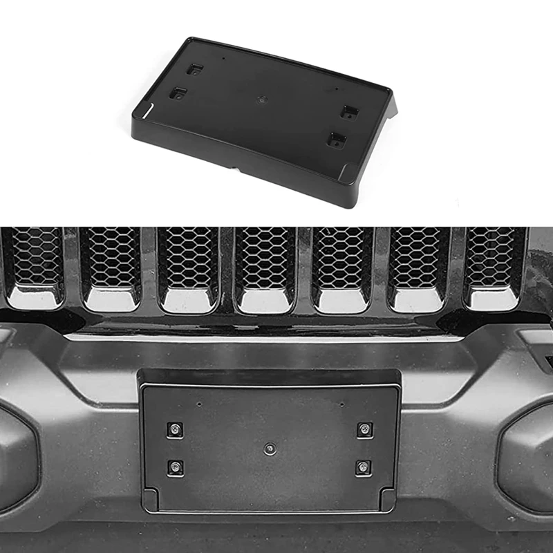 

Front License Plate Bracket Holder Cover Frame For Jeep Wrangler JL JLU & Gladiator JT 2018-2023 Accessories ,Black