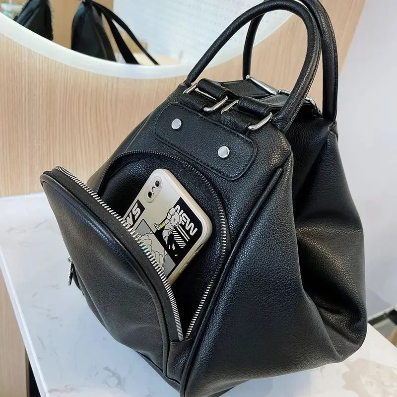 Miyagawa Commuting Simple Solid Color Backpack for Women 2023 New Light Luxury and Popular Fashion Versatile Multi Straddle Bag