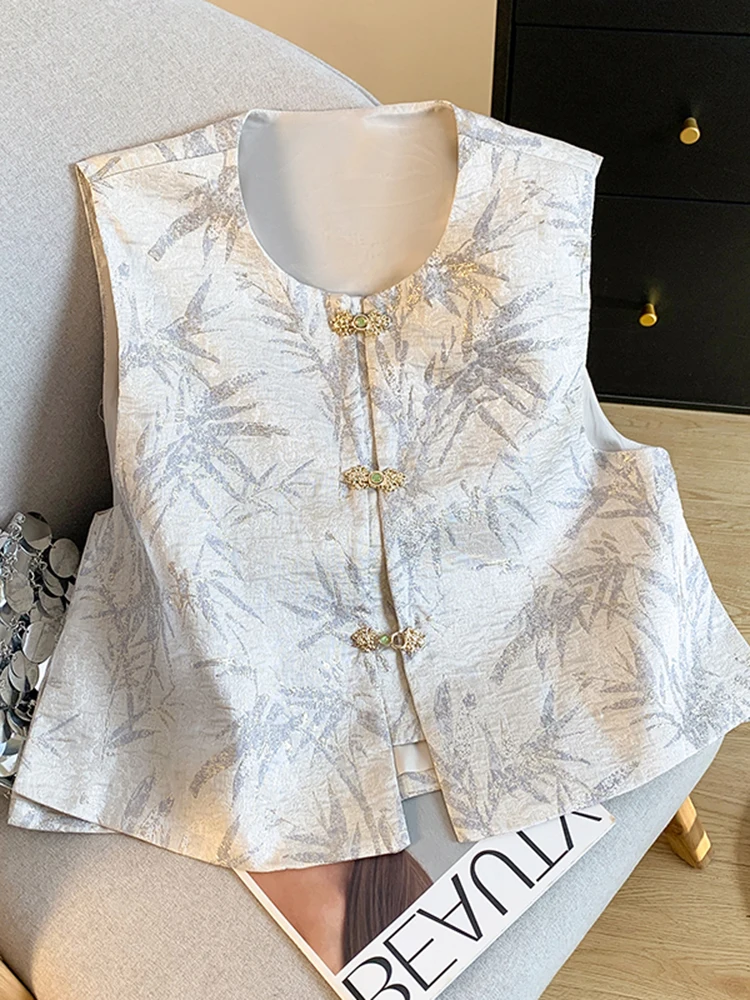 

Новая китайская модная женская кофта из бамбуковой ткани с вышивкой, круглым вырезом и жемчужными пуговицами, универсальный топ в стиле Тан.