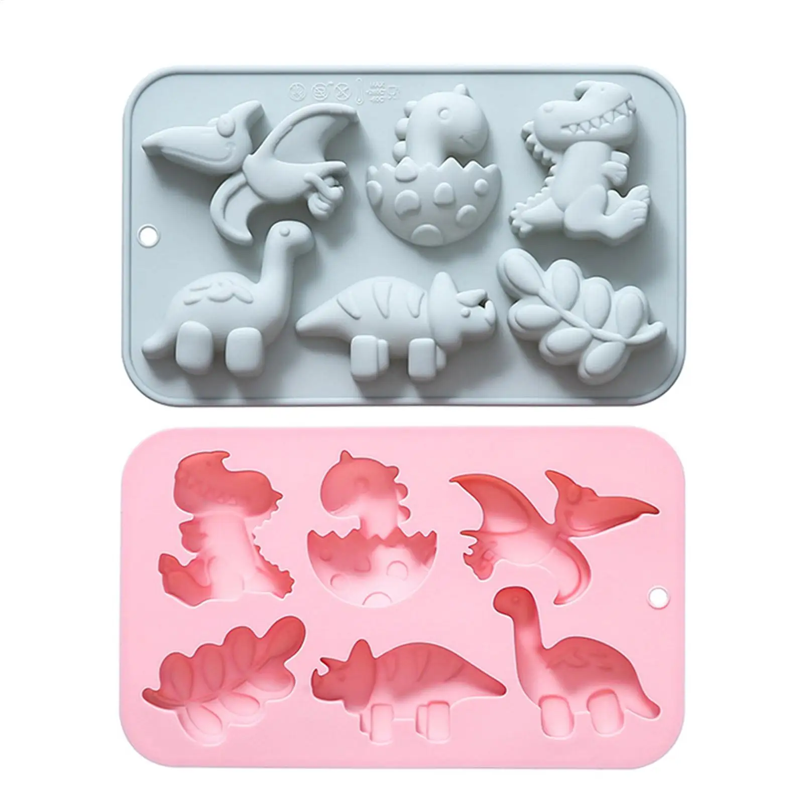 6 Cavity Silicone Dinosaur Candy Molds Gummy Jelly Candy Chocolate Mold Ice Cube Tray Mould Fondant Cake Decorating Tools