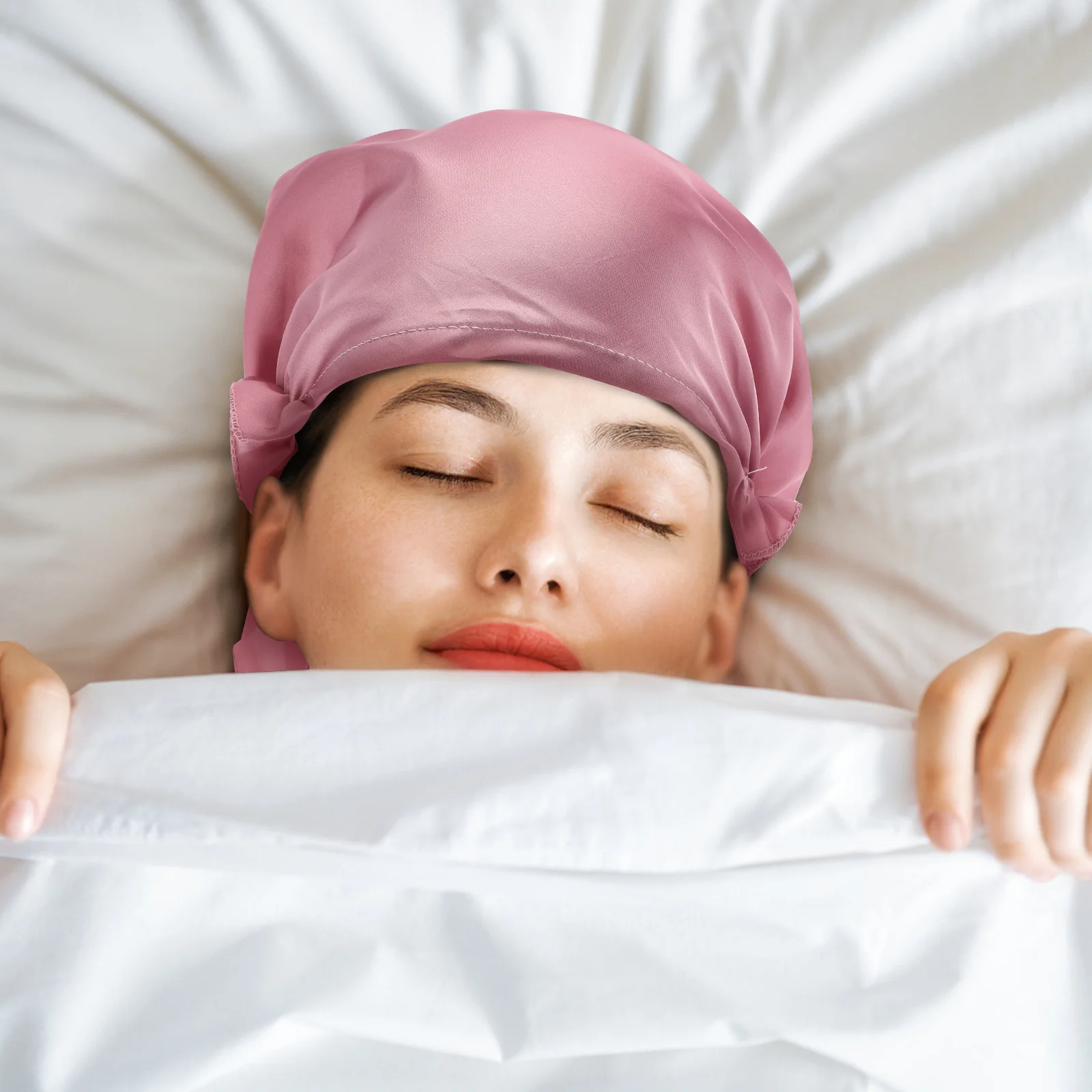 1 قطعة قبعة النوم محاكاة الحرير العناية بالشعر قبعة الحبس الأم ليلة النوم قبعة مريحة قابلة لإعادة الاستخدام مريحة