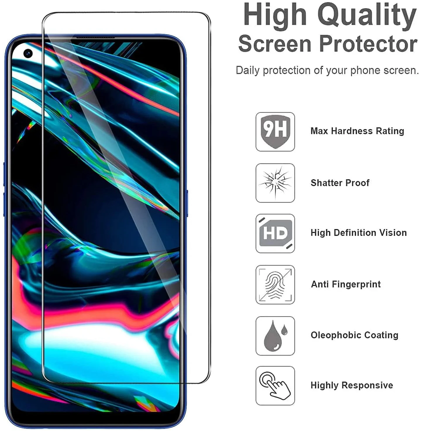 3PCS Full Cover Gehärtetes Glas für Realme 6 6s 7 8 9 5G 10 Pro 4G Displayschutzfolie auf Realme 10S 10T 9i 8i 7i 12X 9H Glas – Detail 3