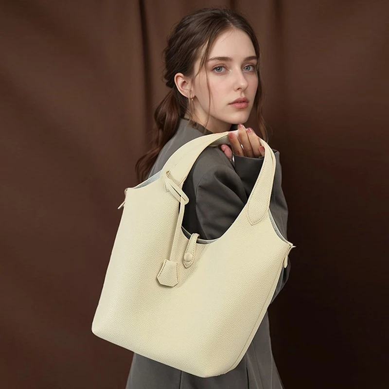 

Vegetable Basket Women's Bucket Bag, 2025 New Fashion Shoulder Bag, Commuter Crossbody Women's Bag, Open Handbag