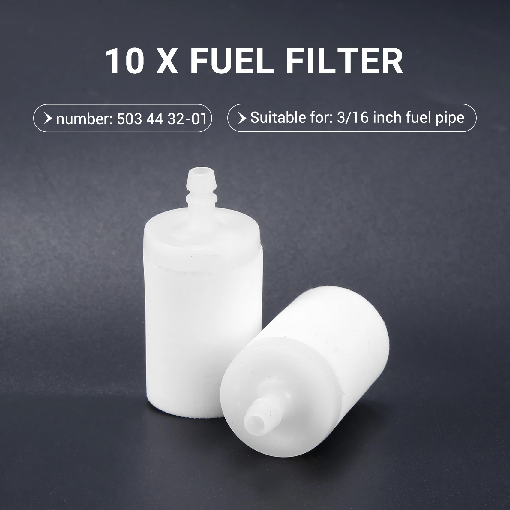 A74E-10Pcs Gas Fuel Filter 50 51 55 61 268 272 XP 345350351353 Parts For Chainsaw