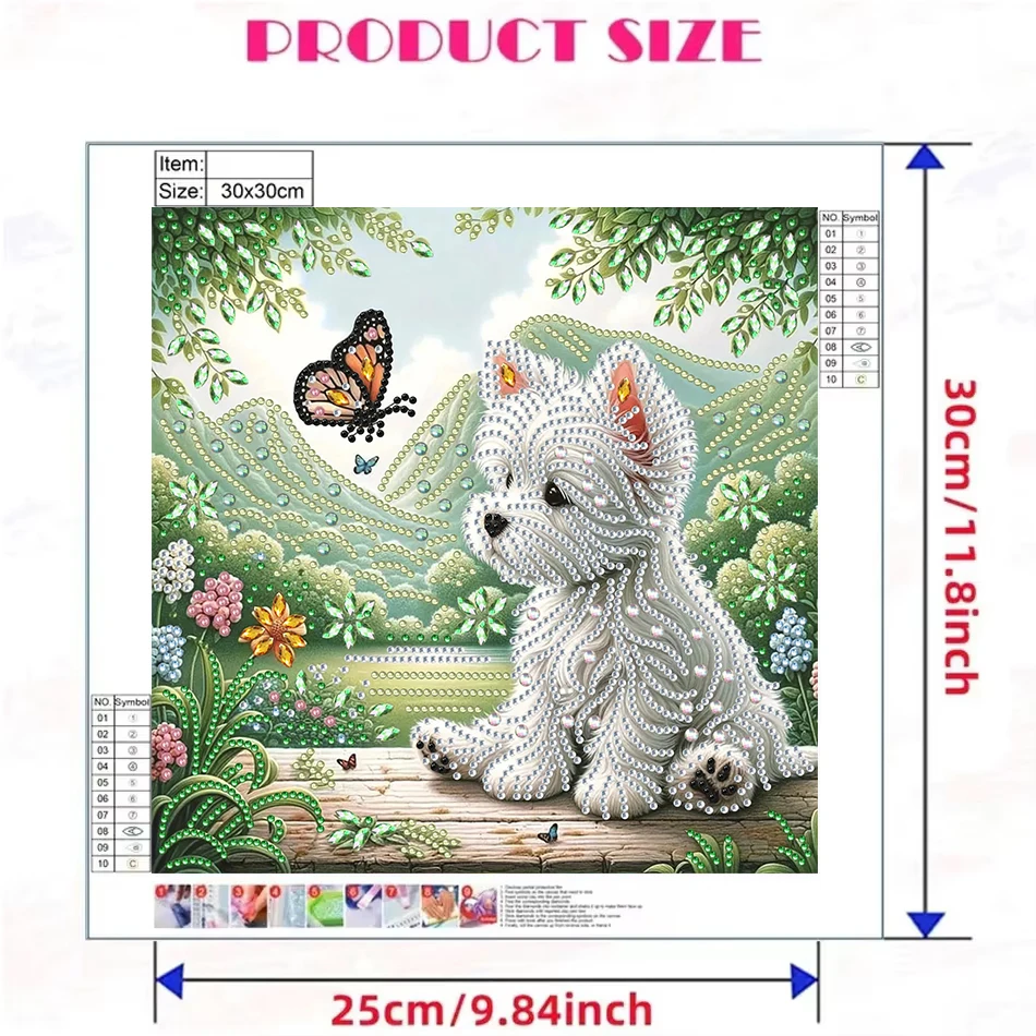 GATYZTORY DIY Diamond Embroidery Cross Stitch Moon Dog Special Shape Round Diamond Painting Mosaic Animal Handicraft Home Decor