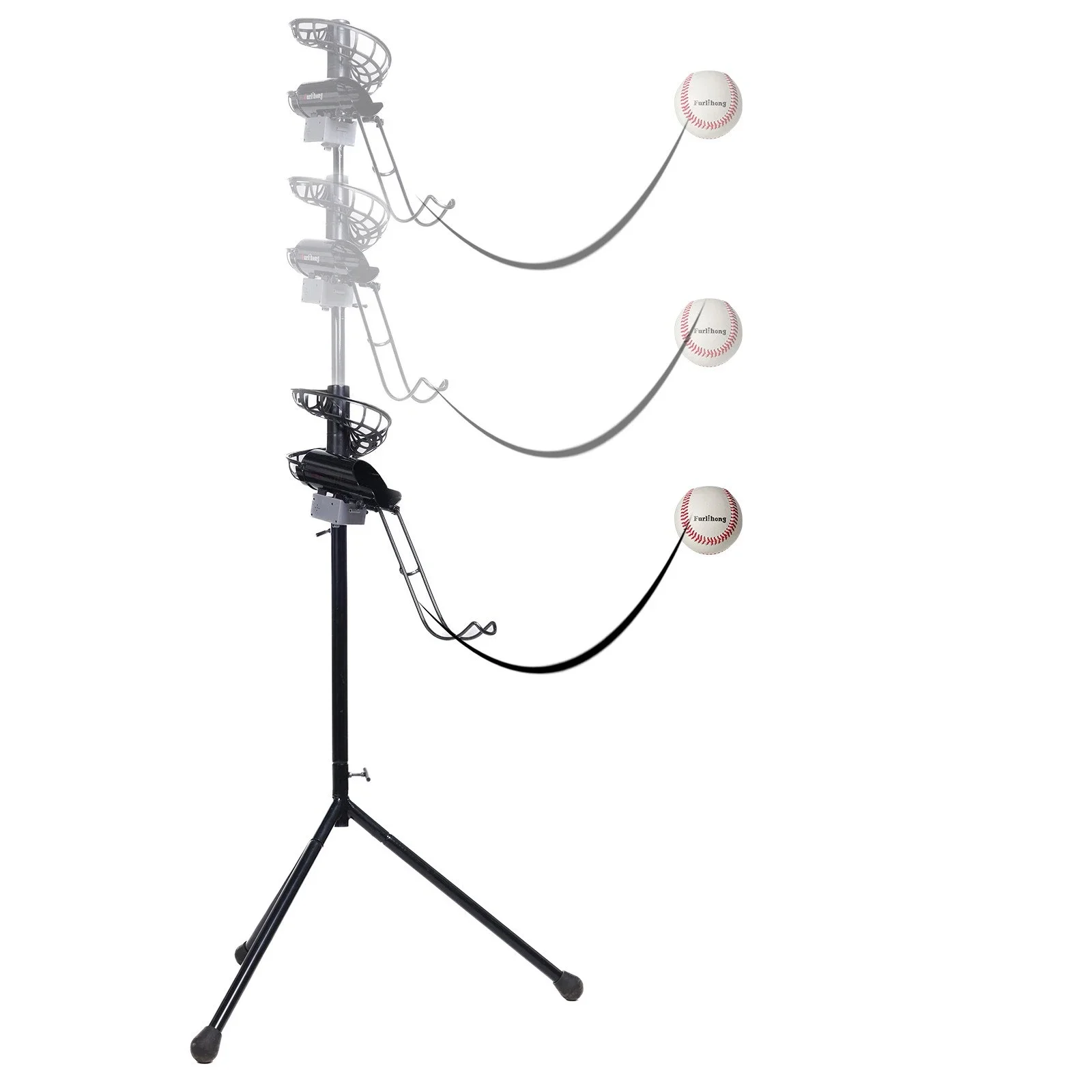 OEM777BH-2-in-1 Automatic Serving Machine Baseball Training Height Adjustable Baseball Feeding Machine Throwing Machine