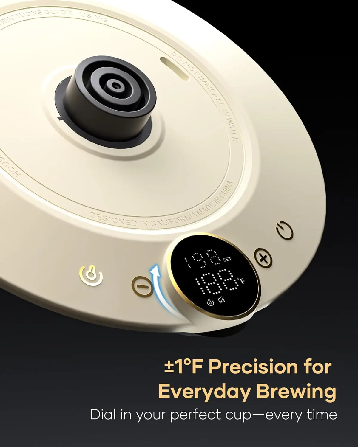 غلاية كهربائية FLOW B9 معقوفة، 0.9 لتر، ستانلس ستيل، تحكم دقيق في درجة الحرارة لصب القهوة والشاي، تسخين سريع، موراند #3