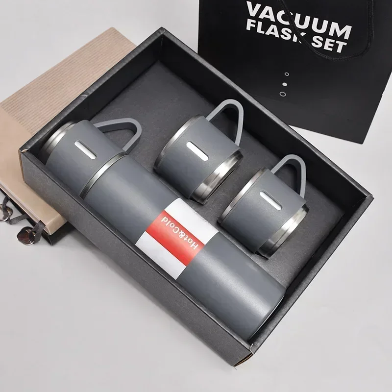 304 Vacuum Thermos Cup Set Stainless Steel Portable Sport Travel Handbag Gift Box Coffee Business Water Bottles