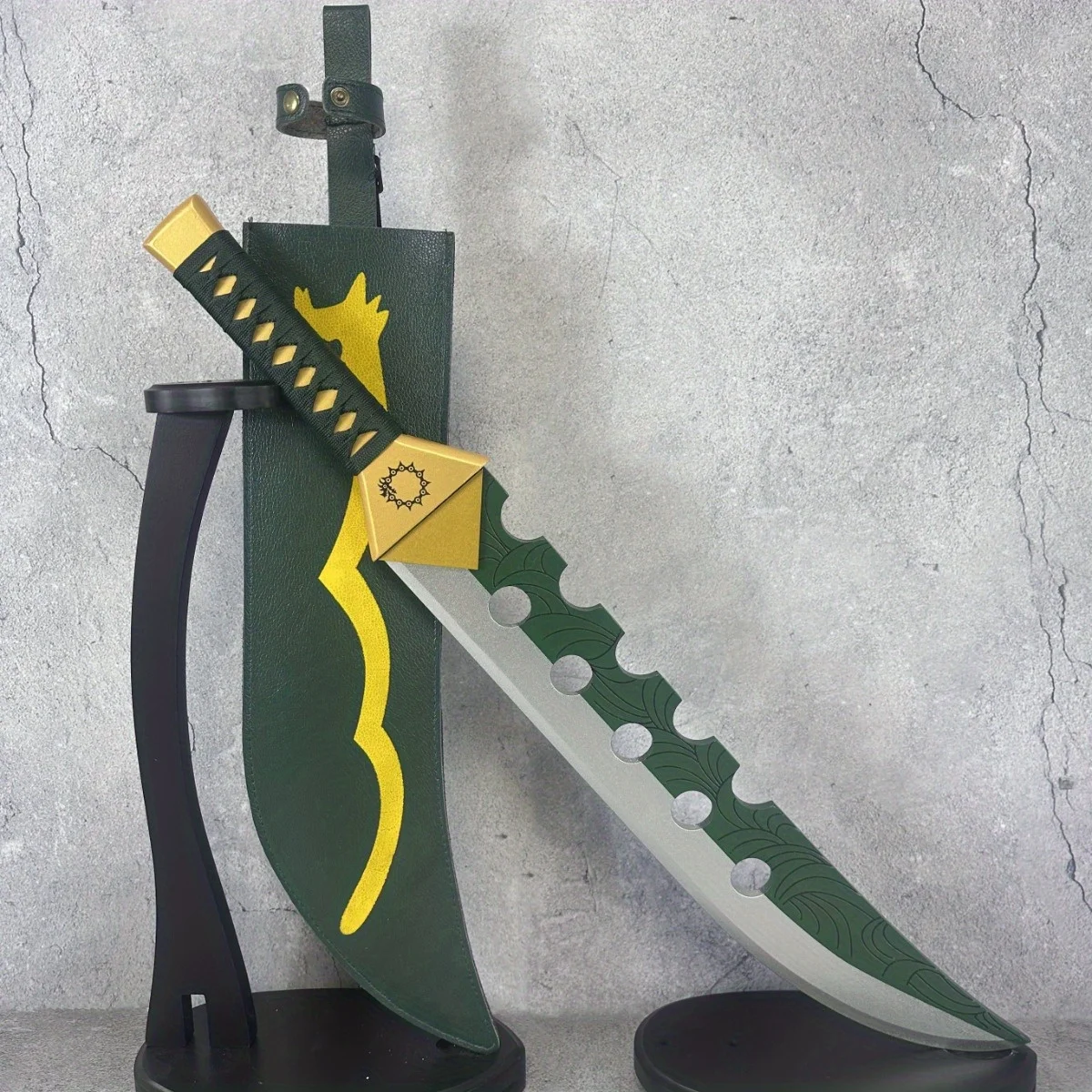 28 pulgadas los siete pecados capitales Katana Anime Cosplay Prop cuchillo Ninja Meliodas Lost Bane espada Real japonés Katana Samurai Sabre regalo