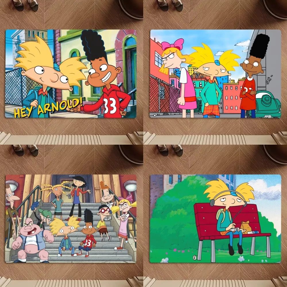 Cartoon Hey A-Arnold Cool Floor Mat Bedroom Kitchen Door Bath House Super Absorbent Foot Non-slip