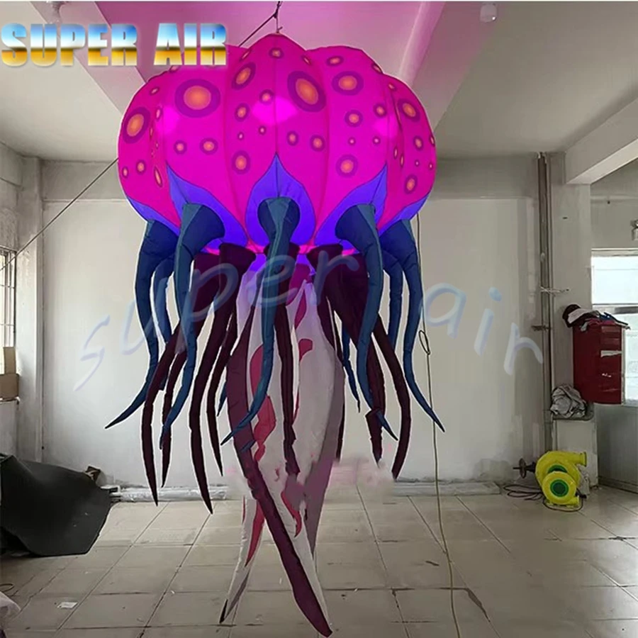 Schönes Design, Bühnendekoration, bunte LED-Beleuchtung, aufblasbare gefleckte Qualle mit Gebläse zu verkaufen