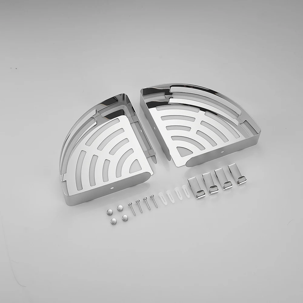 

Bathroom Stainless Steel Chrome Corner Shelf Wall Storage